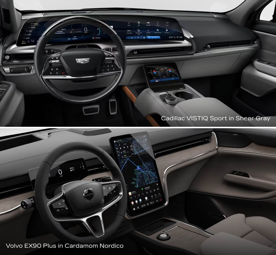 Cadillac VISTIQ vs. Volvo EX90 Interior & Tech
